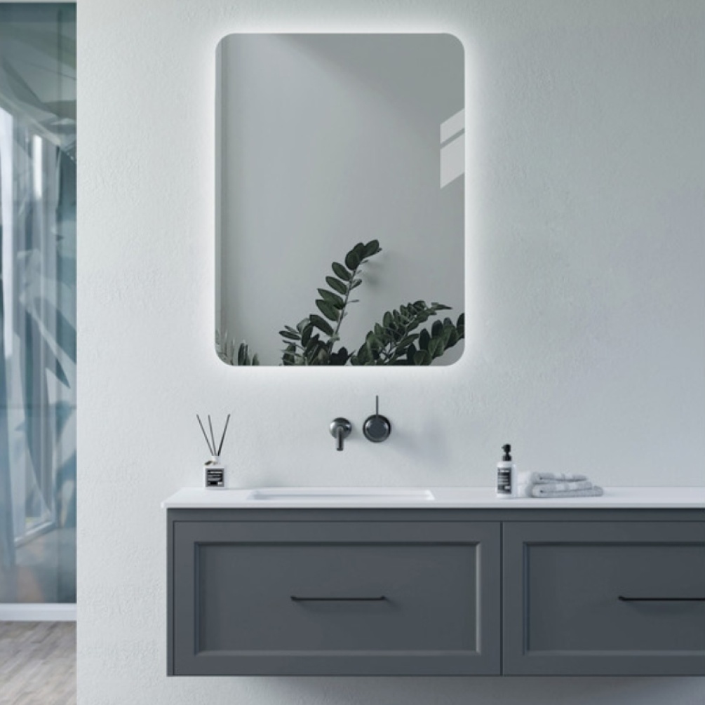 Product Lifestyle image of the Camden 600mm Rectangle Backlit LED Mirror